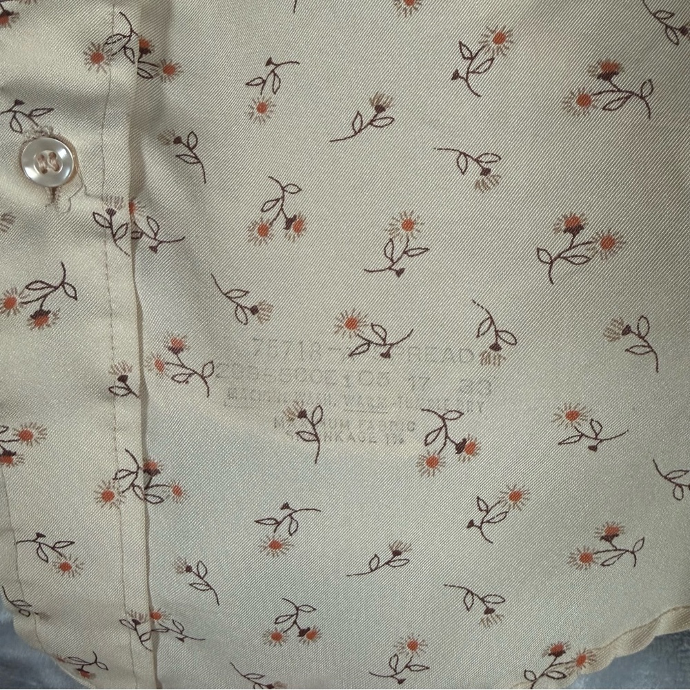 Vintage Sears Floral Button Shirt Mens L (Estimated) Loose Fit Disco 70s - Picture 5 of 13
